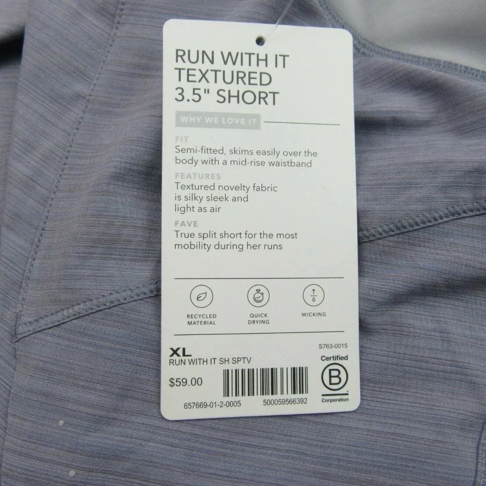 Athleta Run With It Textured 3.5" Shorts Womens XL - Picture 11 of 11